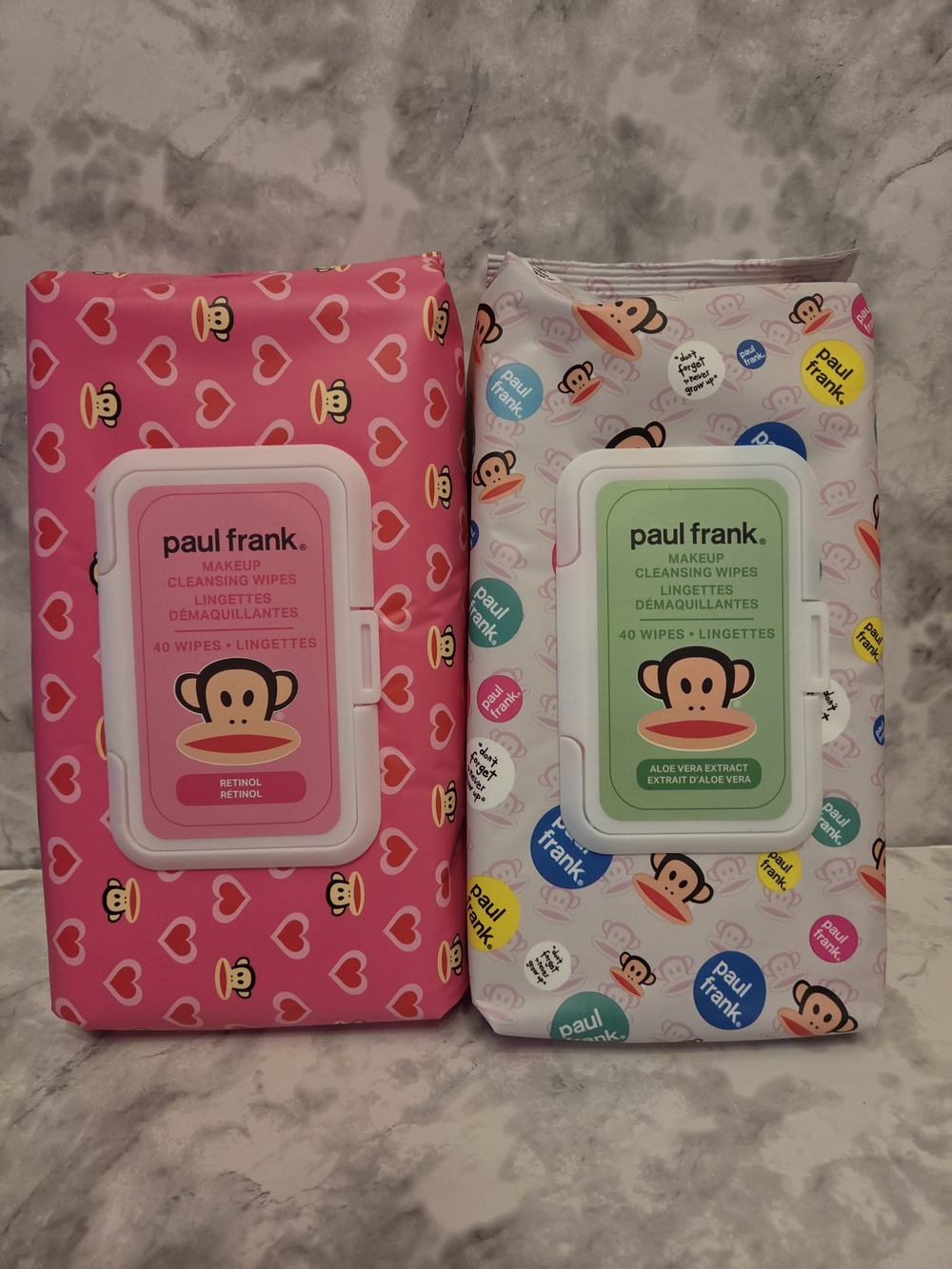 Paul Frank Makeup Cleansing Wipes - Pink & White (2-Pack)